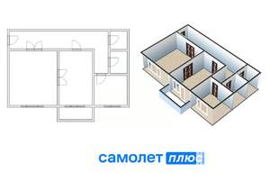 2-к квартира, вторичка, 58м2, 3/5 этаж