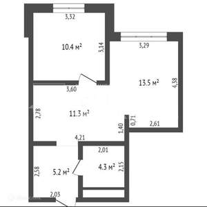 2-к квартира, вторичка, 48м2, 6/13 этаж