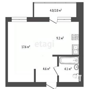 Студия квартира, вторичка, 38м2, 8/16 этаж