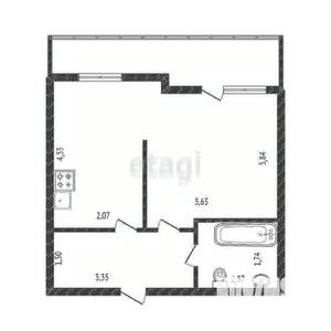1-к квартира, вторичка, 33м2, 14/16 этаж