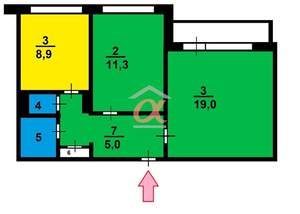 2-к квартира, вторичка, 52м2, 9/10 этаж