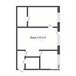 2-к квартира, вторичка, 43м2, 1/5 этаж