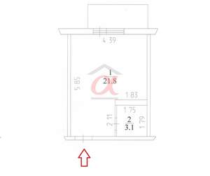 1-к квартира, вторичка, 25м2, 7/9 этаж