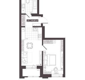 2-к квартира, вторичка, 50м2, 6/16 этаж