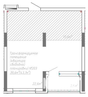 2-к квартира, вторичка, 43м2, 6/8 этаж