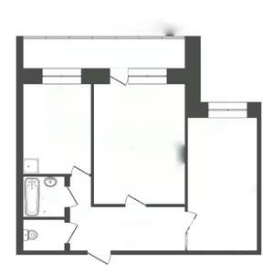 2-к квартира, вторичка, 44м2, 9/9 этаж