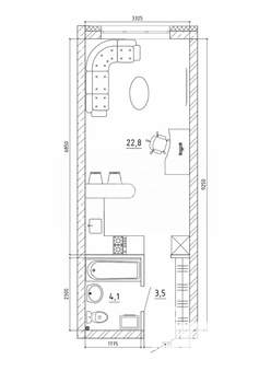 Студия квартира, вторичка, 31м2, 9/14 этаж