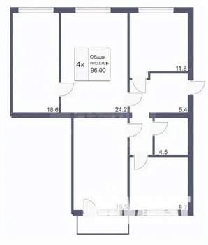 4-к квартира, вторичка, 96м2, 3/4 этаж
