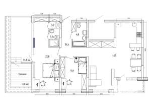 4-к квартира, вторичка, 123м2, 7/8 этаж