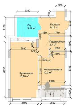 2-к квартира, вторичка, 49м2, 6/15 этаж