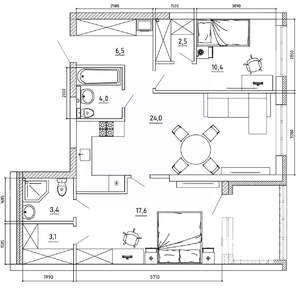 3-к квартира, вторичка, 79м2, 4/8 этаж
