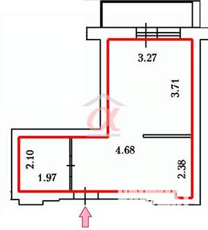 1-к квартира, вторичка, 27м2, 9/16 этаж