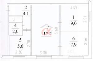 3-к квартира, вторичка, 47м2, 1/5 этаж