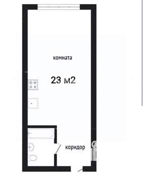 1-к квартира, вторичка, 23м2, 6/9 этаж