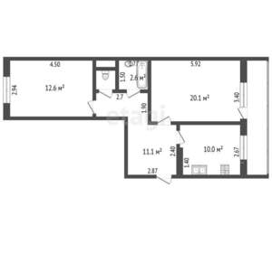 2-к квартира, вторичка, 59м2, 5/10 этаж