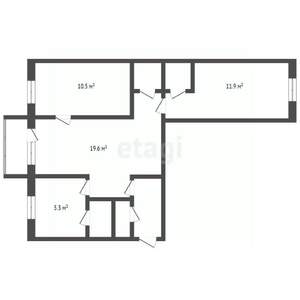 3-к квартира, вторичка, 57м2, 5/5 этаж