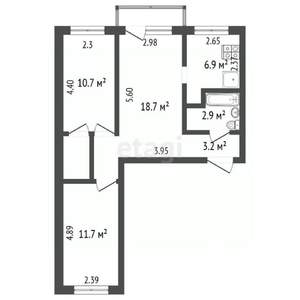 3-к квартира, вторичка, 58м2, 5/5 этаж
