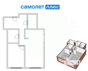 2-к квартира, вторичка, 59м2, 6/18 этаж