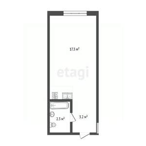 Студия квартира, вторичка, 23м2, 2/5 этаж
