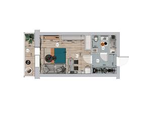 1-к квартира, вторичка, 30м2, 17/19 этаж