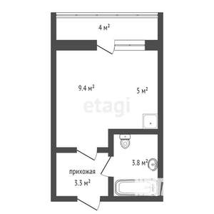 Студия квартира, строящийся дом, 24м2, 7/16 этаж