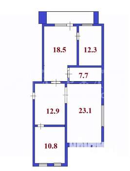 3-к квартира, вторичка, 85м2, 1/6 этаж
