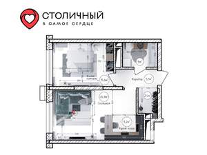2-к квартира, вторичка, 54м2, 9/25 этаж