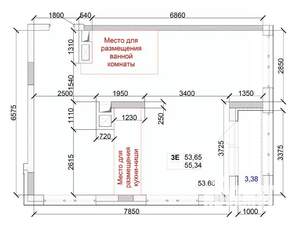 3-к квартира, строящийся дом, 55м2, 7/15 этаж