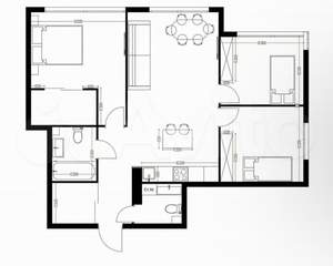 2-к квартира, вторичка, 43м2, 1/7 этаж