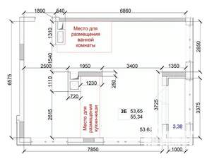 3-к квартира, строящийся дом, 55м2, 12/15 этаж