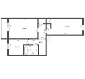 2-к квартира, вторичка, 48м2, 2/5 этаж