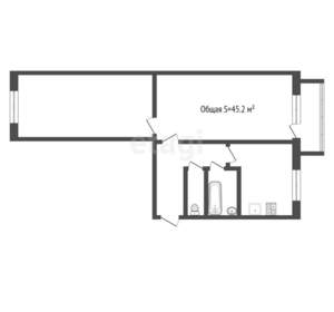 2-к квартира, вторичка, 45м2, 5/5 этаж