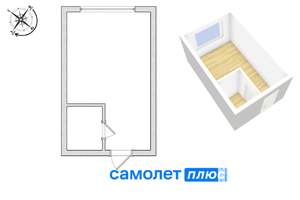 Студия квартира, вторичка, 17м2, 3/5 этаж