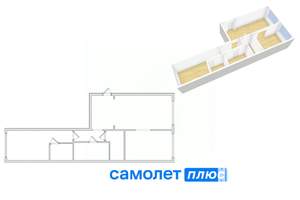 2-к квартира, вторичка, 68м2, 7/12 этаж