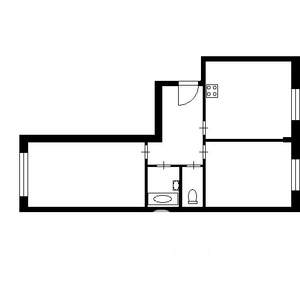 2-к квартира, вторичка, 44м2, 1/5 этаж