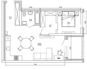 2-к квартира, вторичка, 63м2, 5/8 этаж