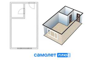 Студия квартира, вторичка, 17м2, 1/5 этаж