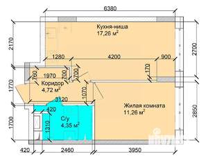2-к квартира, строящийся дом, 39м2, 10/15 этаж