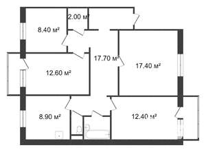 4-к квартира, вторичка, 87м2, 7/9 этаж