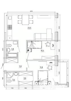 3-к квартира, вторичка, 71м2, 3/8 этаж