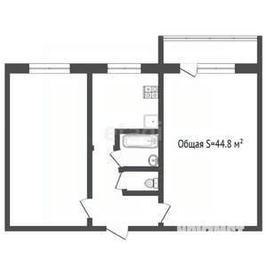 2-к квартира, вторичка, 45м2, 4/5 этаж