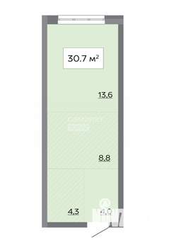Студия квартира, вторичка, 31м2, 9/14 этаж