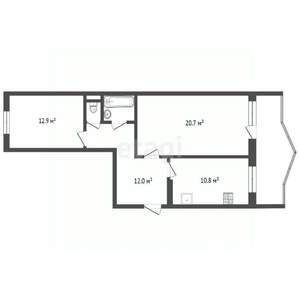 2-к квартира, вторичка, 60м2, 3/10 этаж