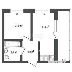 1-к квартира, вторичка, 36м2, 2/15 этаж