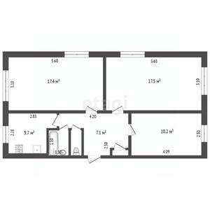 3-к квартира, вторичка, 62м2, 1/5 этаж