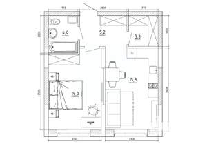 2-к квартира, вторичка, 44м2, 5/8 этаж