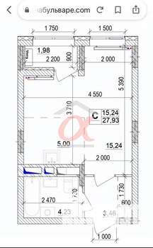 1-к квартира, сданный дом, 30м2, 9/9 этаж