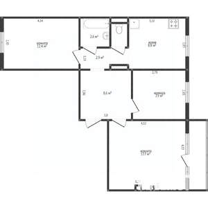 3-к квартира, вторичка, 63м2, 2/7 этаж