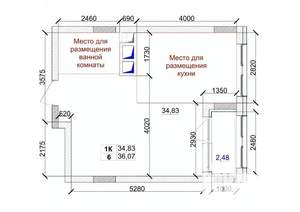 1-к квартира, вторичка, 36м2, 10/15 этаж