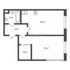 2-к квартира, вторичка, 52м2, 8/17 этаж